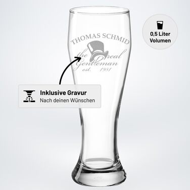 Пивний келих Weizenbierglas 0,5л з гравіюванням 
