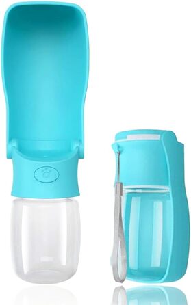 Вода для собак на ходу: пляшка-поїльник 570 мл або 350 мл, для цуценят та собак різних розмірів, блакитна