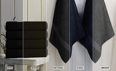 Utopia Towels - 6-Pack medium-sized bath towels made of 100% cotton with hanging loops, 60x120 cm shower towels, soft and absorbent towels (Black)