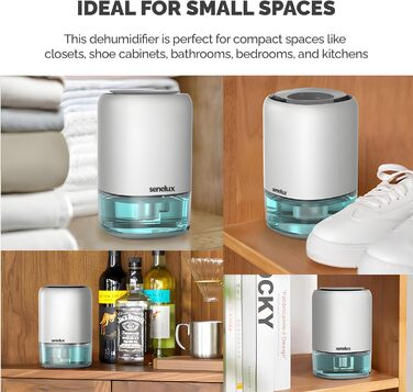 Електричний осушувач повітря Senelux з 7 кольоровими підсвітками, портативний, автоматичне вимкнення для сушіння одягу, для спальні, від цвілі, у шафу