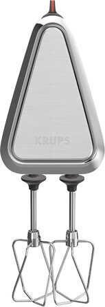 Krups GN9101 3 Mix 9000 Hand Mixer | 750 Watt | Powerful | Speed Control | Turbo Mode | Pulse Function | Ergonomic Handle | Long Cord | Includes Whisk and Dough Hooks | White/Silver 750 Watt Single