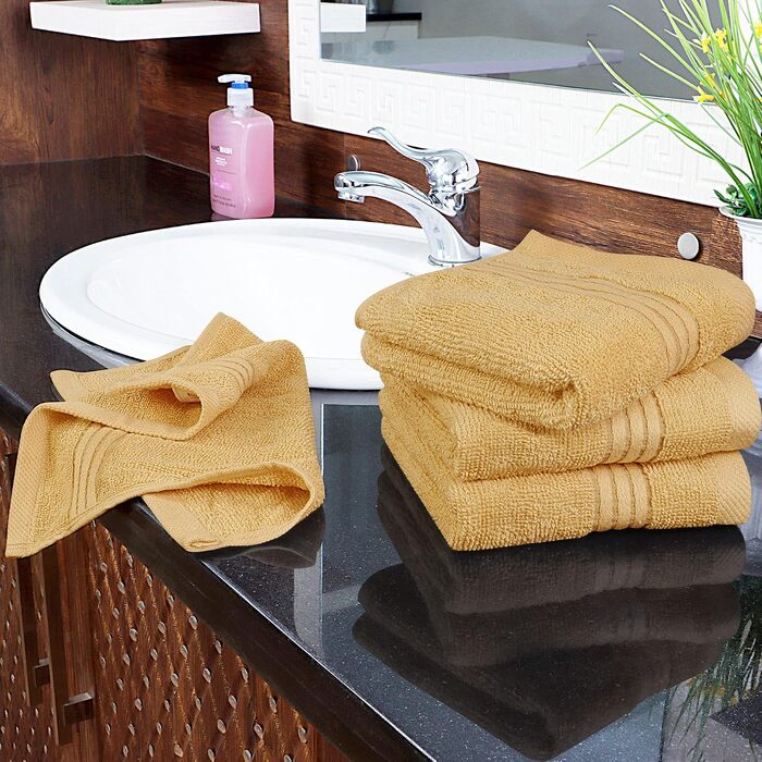 Набір м'яких махрових рушників для обличчя та тіла Utopia Towels, 30x30 см, 100% бавовна, високопоглинаючі, світло-сірий, 12 шт.