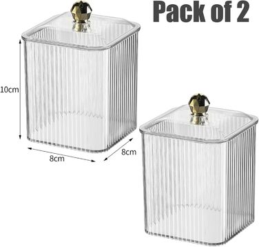 Контейнер для ватних паличок Veki з кришкою, прозорий, для ватних дисків, косметичний органайзер, зелений