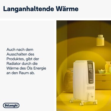 Радіатор масляний De'Longhi Dragon 4 Pro TRDX41025E, 2500 Вт, білий, з таймером та захистом від замерзання