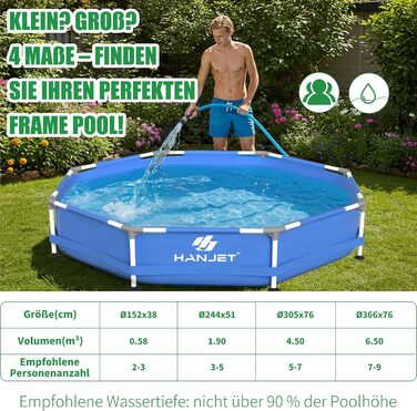 Басейн сталевий каркасний блакитний 305x76 см для дачі та саду