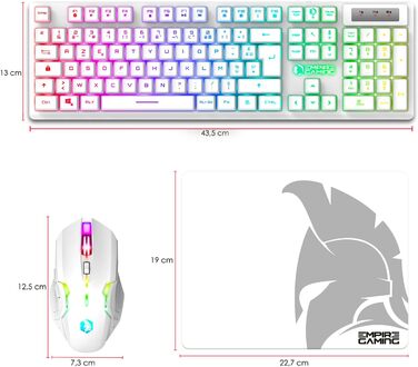 Empire Gaming Armor RF800: Бездротовий комплект клавіатури та миші для геймінгу RGB, AZERTY (Французька розкладка)