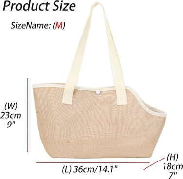 Сумка-переноска для собак і котів, літня, дихаюча сітка, пляжна сумка, переноска для цуценят, м'яка, складана, для подорожей на відкритому повітрі (жовта, M)