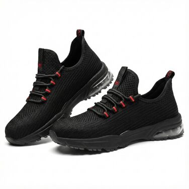 Захисні черевики SPIEZ для чоловіків та жінок, легкі робочі черевики з композитною захисною шапкою, неслизькі з повітряною подушкою для комфорту, чорно-червоні, розміри EU 36–46