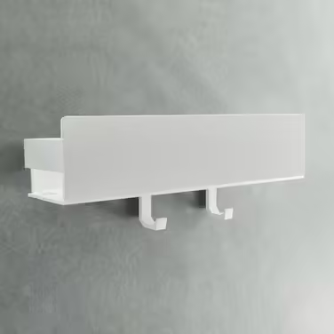 Designfabrik Hamburg Suction Cup Shower Shelf | Bathroom Organizer | Shower Shelf No Drilling | Bathroom Shelf | Hanging Shelf | Wall Shelf | Self-Adhesive Shower Basket | Shower Shelf White 30 cm