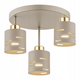 Стельна LED-лампа LEDLUX бежево-золота, металева, 3xE27