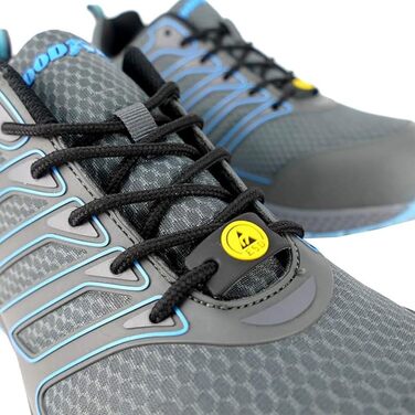 Черевики робочі Goodyear S1P/SRA/HRO для чоловіків, металозахист відсутній, підошва з верстатової гуми, розмір 43 EU, сірі та сині