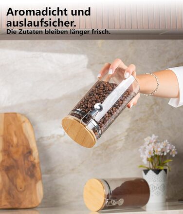 Набір кавових контейнерів Deco haus® 2 шт. з етикетками, 1,3 л - для кави, цукру, борошна, мюслі. Повітряно-непроникні контейнери для зберігання продуктів.