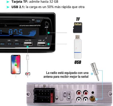 Автомагнітола з Bluetooth, бездротове підключення, для авто