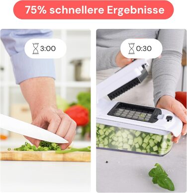 Набір для нарізки овочів та фруктів 9-в-1 (білий) - нарізач, спіралізатор, шинкувальник