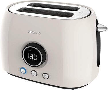 Тостер Cecotec ClassicToast 8000 Biege Double: 800 Вт, 2 широкі слоти, 3 функції, бежевий колір