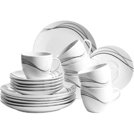 Набір посуду Maser Kombiservice, порцеляна TAJO, білий, 40 x 60 x 40 см (кавовий сервіс на 18 осіб)