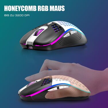 RedThunder Бездротовий ігровий комплект клавіатури та миші, DE TKL, 85 клавіш, акумулятор, компактний, 7200DPI, для PC, Mac, PS5, Xbox (біло-чорний)