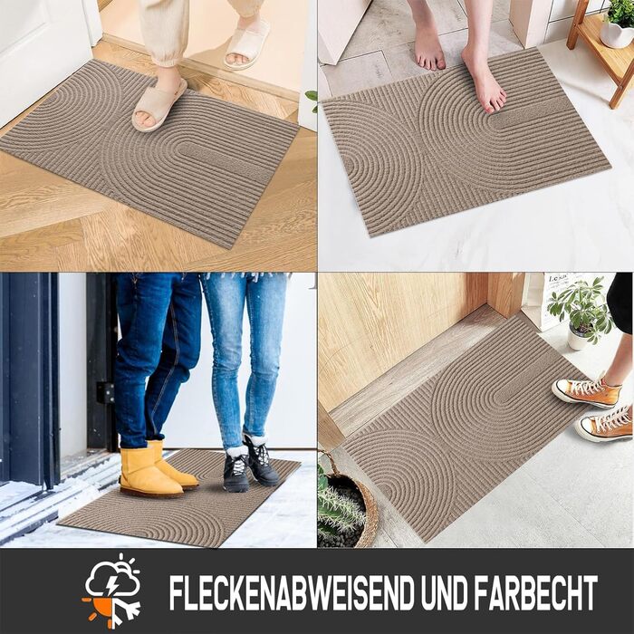 Килимок для дому та вулиці 43x76 см - неслизький, для збору бруду - миється - килимок для входу, порогу, саду (Коричневий)