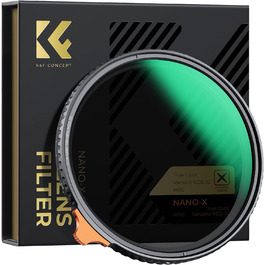 Фільтр нейтральної сірої ND K&F Concept Nano-X True Color Variabler 55mm (ND2-32, 1-5 ступенів)