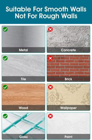 Самоклеючі гачки Haken - набір 6 шт. з нержавіючої сталі 304, без свердління, для ванної, кухні та вітальні