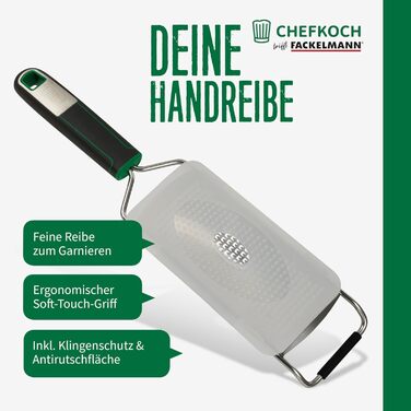 Терка Chefkoch Premium для сиру, цедри лимона та лайма з ергономічною ручкою