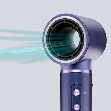 Усафе Хаарстайлер Про Глам Твіст 7-в-1 з цифровим безщітковим мотором, системою Коанда, керамічним покриттям, іонізатором та професійним аксесуаром (7 в 1, фіолетовий)