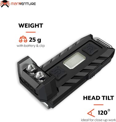 Ліхтар Nitecore Thumb 85 люменів, USB зарядка, регульована голівка