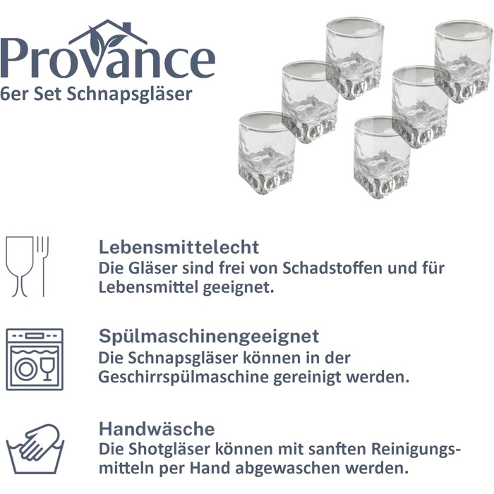 Набір келихів для шотів Provance Premium 4 шт, 40 мл (кришталь) - для віскі, рому, горілки, джину