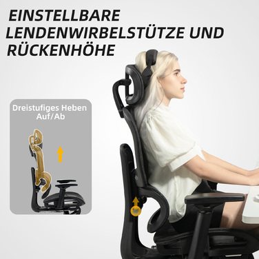 HOMCOM Ergonomic Mesh Office Chair with Adjustable Height, Swivel, Armrests, and Headrest - Black