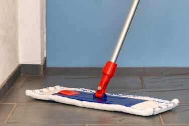 Sonty 5-Piece Replacement Mop Pad, Microfiber, Professional Mop 40cm White with Blue Stripes (5)