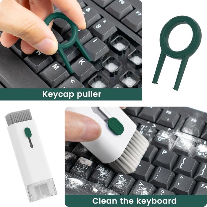 Набір для чищення клавіатури та навушників: щітка, стилус, 7 в 1. Підходить для AirPods, ноутбуків, телефонів, моніторів.