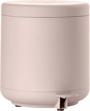 Zone Denmark Ume Bath Waste Bin, Cosmetic Bin, Bathroom Trash Can, Step Bin with Lid, Diameter 19.5 cm, Height 22 cm, 4 Liters, Nude
