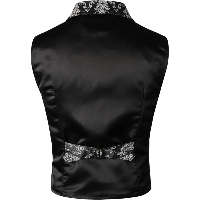 VATPAVE Вікторіанський костюмний жилет для чоловіків Steampunk Gothic, чорний та білий (S)