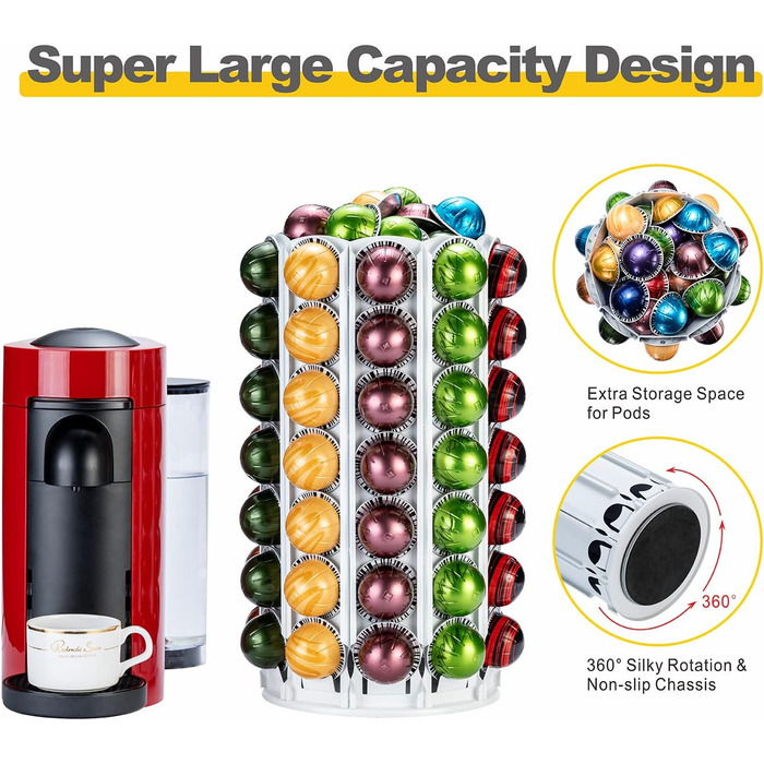 Підставка для капсул Nespresso та кавових подушечок Vertuo, біла (100+ капсул) - Опуклий сад