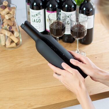 Набір для відкривання вин 5 предметів - дизайн винних пляшок, чорний колір - аксесуари для вина з різаком для фольги, штопор, виливає, кільце від бризок, нержавіючі кришки