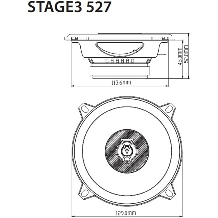 Автомобільна акустика JBL Stage3 527 13 см 200 Вт, 2-смугові динаміки Harman Kardon