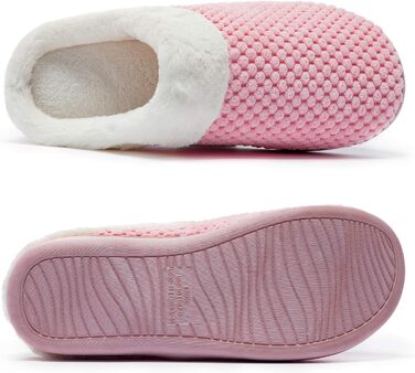 Тапочки жіночі зимові теплі з меморі-піною Hausschuhe, зручні, пухнасті, з антиковзким покриттям, легкі, для дому (42/43 EU, Рожеві)