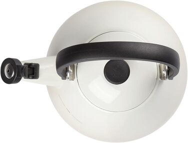 Le Creuset Kone Kettle with Whistle, Enameled Steel, 1.6 L, Meringue, 40101027160000