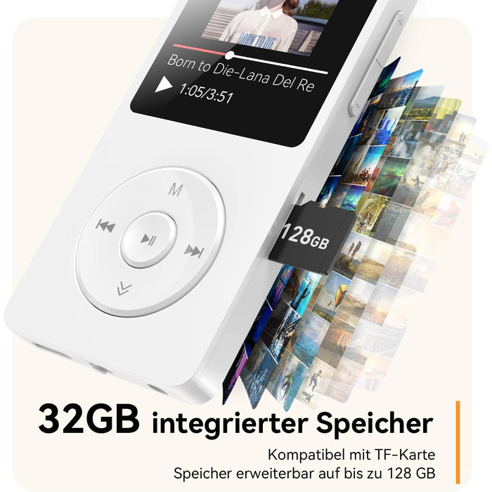 MP3 плеєр AGPTEK 32GB Bluetooth 5.3, 1.8