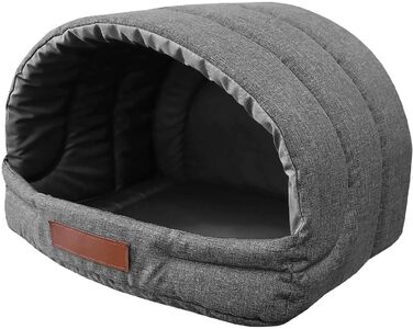 Будинок для собак R2: 48x37x32 см з гравіюванням імені - зручне ліжко для собак та котів (Графіт)
