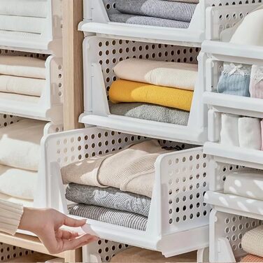 RMAN 4-Piece Closet Organizer Stackable Folding Closet Organizer for Drawers, Closet Organizer, Storage Boxes, Kitchen, Bathroom