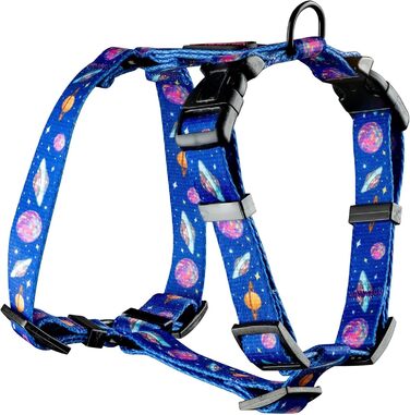 Шлейка для собак середніх порід | Не вбирає вологу | Регульована | З контролем | Легка класична шлейка для собак | Dog Harness - M (Cosmic Bloom, S - виміряйте собаку)