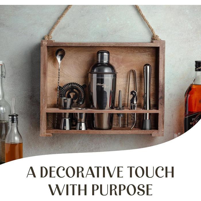 Набір для приготування коктейлів Mixology & Craft Cocktail Shaker Set 11-tlg. - Набір для коктейлів з нержавіючої сталі з барним аксесуаром - Чорний Gun-metal