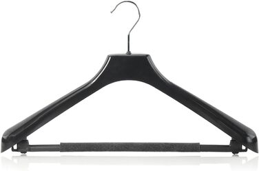 Пластикові вішалки для одягу Hangerworld, 10 шт, 42 см, чорні, з нековзною перекладиною та пінкою