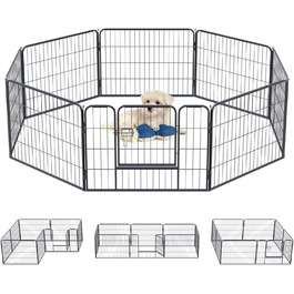 Клітка для цуценят, 60 см, для дому та вулиці, 8 панелей, 80x60 см