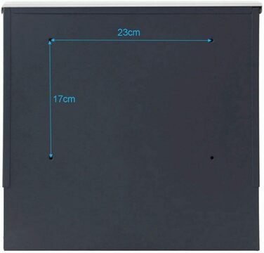 Поштовий ящик Verda з газетницею, 2 ключі, 37x37x11 см, нержавіюча сталь, дизайнерський настінний поштовий ящик, сучасний стиль