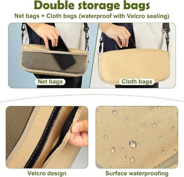 Складаний туристичний стільчик-підсвічник для кемпінгу, риболовлі, подорожей та відпочинку на природі (Хакі, компактний)