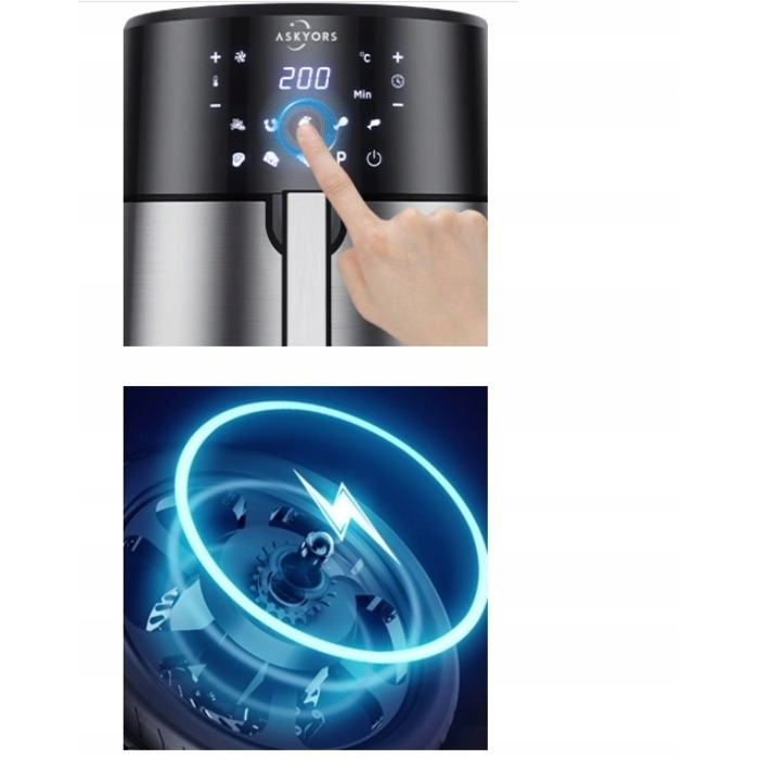 Аерофритюрниця Askyors 8л, 1700 Вт з електронним термостатом