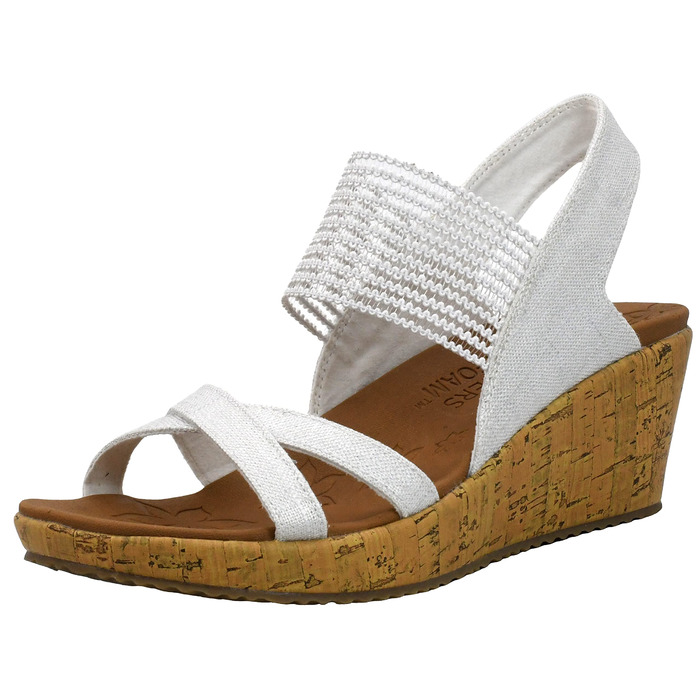 Skechers Beverlee - Бежеві кеди-платформа жіночі (40 EU, Natural Nat)