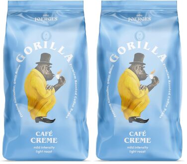 Кава в зернах Joerges Gorilla Café Creme, класична, 1 кг (набір 2 упаковки)